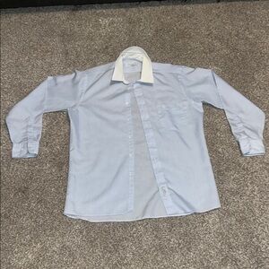 Vintage Christian Dior Men's Light Blue Dress Shirt